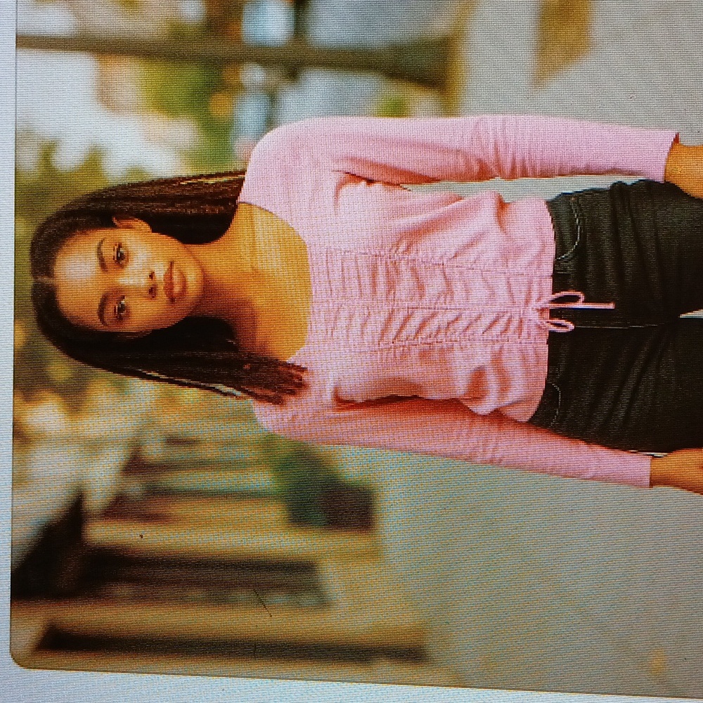 Cool Wear, vintage, Med. Pink, w/Tie front detailing, 3/4sleeves, USA made,& EUC